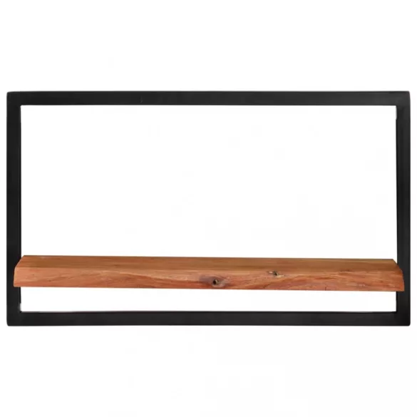 2 darab tömör akácfa és acél falipolc 60 x 25 x 35 cm