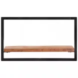 2 darab tömör akácfa és acél falipolc 60 x 25 x 35 cm