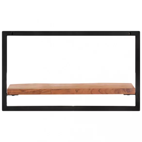 2 darab tömör akácfa és acél falipolc 60 x 25 x 35 cm