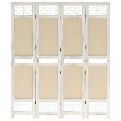 4 paneles krémszínű szövetparaván 140 x 165 cm