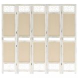 5 paneles krémszínű szövetparaván 175 x 165 cm