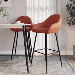 2 db világosbarna műbőr bárszék