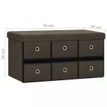 sötétbarna összecsukható művászon tárolópad 76 x 38 x 38 cm