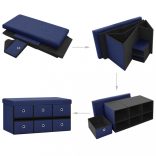 kék összecsukható művászon tárolópad 76 x 38 x 38 cm