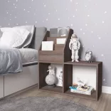 szürke-sonoma színű szerelt fa gyerek újságtartó 71x30x78,5 cm