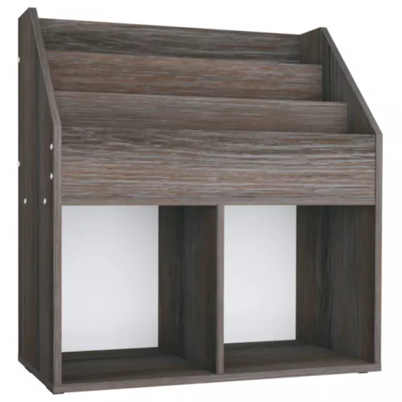 szürke-sonoma színű szerelt fa gyerek újságtartó 71x30x78,5 cm