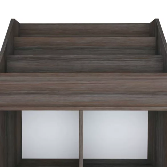 szürke-sonoma színű szerelt fa gyerek újságtartó 71x30x114 cm