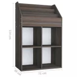szürke-sonoma színű szerelt fa gyerek újságtartó 71x30x114 cm