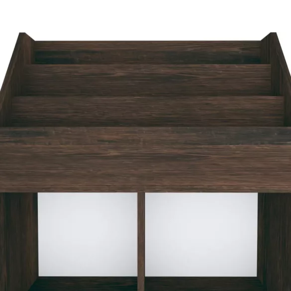 füstös tölgy színű szerelt fa gyerek újságtartó 71x30x114 cm