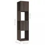 szürke-sonoma színű forgószekrény 34,5x34,5x75,5 cm