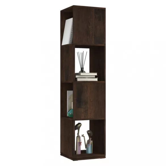 füstös tölgy színű szerelt fa forgószekrény 34,5x34,5x75,5 cm