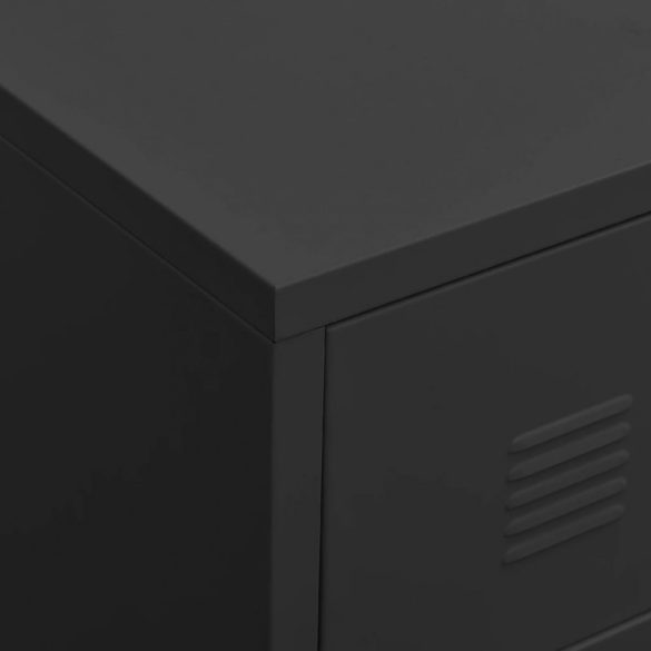 fekete fém ipari stílusú TV-szekrény 105 x 35 x 42 cm