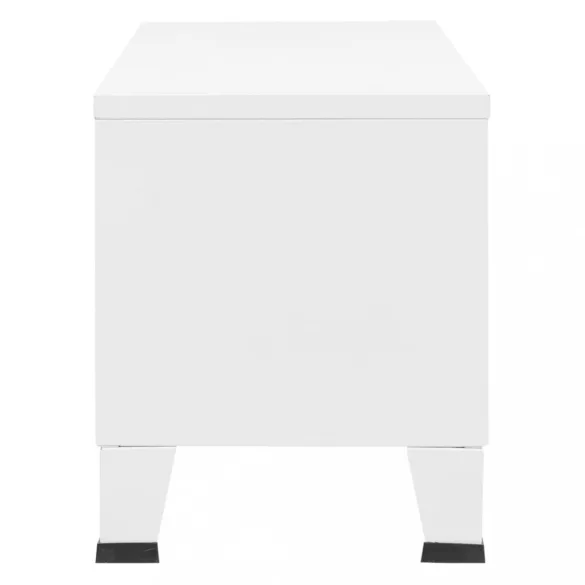 fehér fém ipari stílusú TV-szekrény 105 x 35 x 42 cm