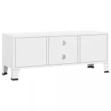 fehér fém ipari stílusú TV-szekrény 105 x 35 x 42 cm