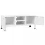 fehér fém ipari stílusú TV-szekrény 105 x 35 x 42 cm