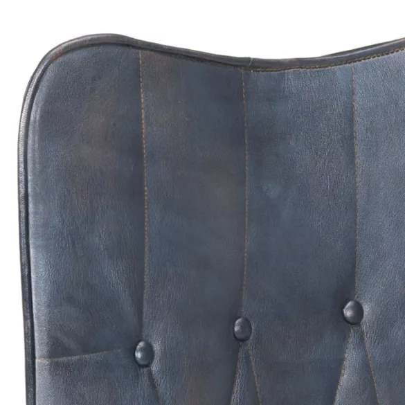 szürke valódi bőr szárnyas szék