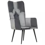 szürke valódi bőr szárnyas szék