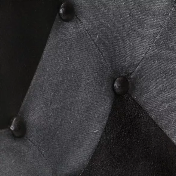 fekete és szürke valódi bőr magas háttámlájú fotel