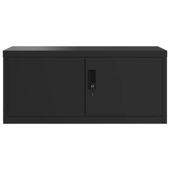 fekete acél irattartó szekrény 90x40x40 cm
