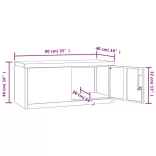 fekete acél irattartó szekrény 90x40x40 cm