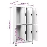 fehér acél zárható szekrény 90 x 45 x 180 cm