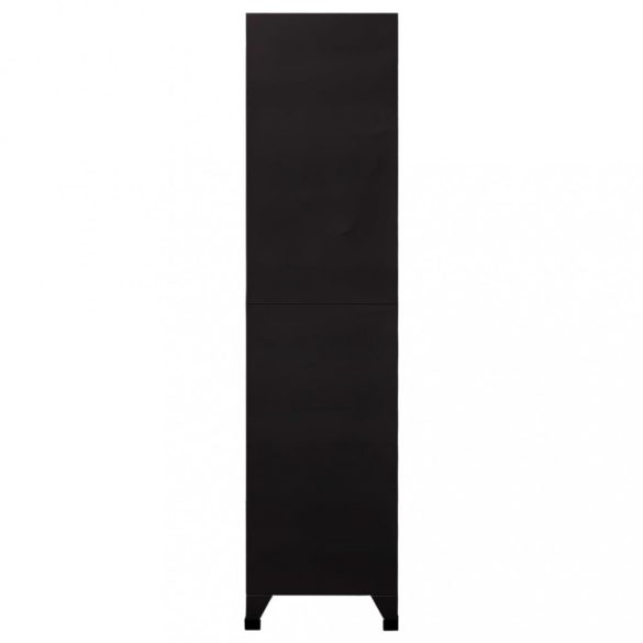 fekete acél zárható szekrény 90 x 45 x 180 cm
