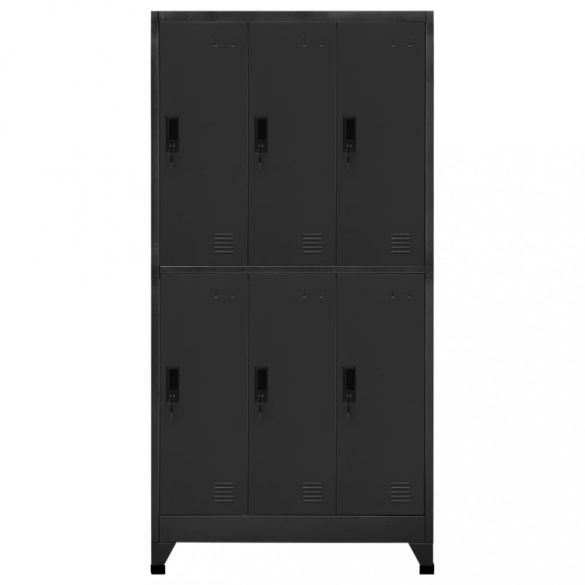 antracitszürke acél zárható szekrény 90 x 45 x 180 cm