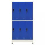 szürke-kék acél zárható szekrény 90 x 45 x 180 cm
