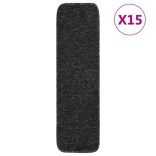 15 db antracit négyszögű csúszásmentes lépcsőszőnyeg 75 x 20 cm