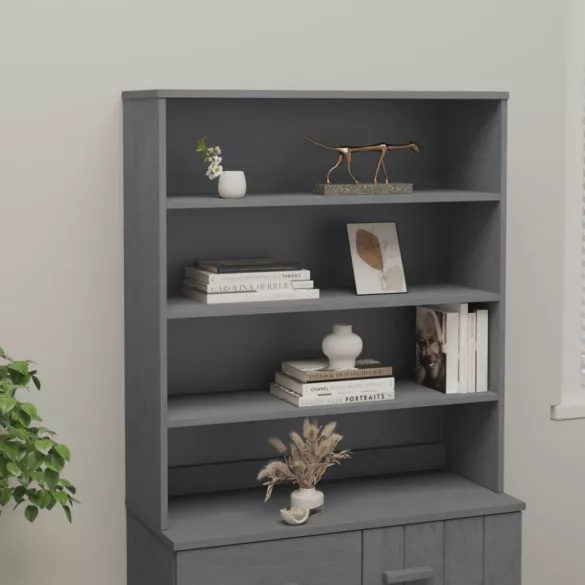 HAMAR sötétszürke tömör fenyőfa felső szekrény 90 x 30 x 100 cm