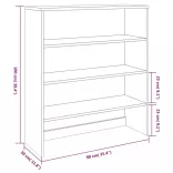 HAMAR sötétszürke tömör fenyőfa felső szekrény 90 x 30 x 100 cm