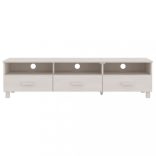 HAMAR fehér tömör fenyőfa TV-szekrény 158 x 40 x 40 cm