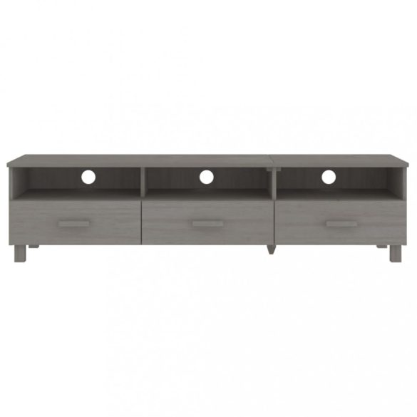 HAMAR világosszürke tömör fenyőfa TV-szekrény 158 x 40 x 40 cm