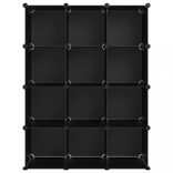 fekete polipropilén tárolókocka 12 db kockával