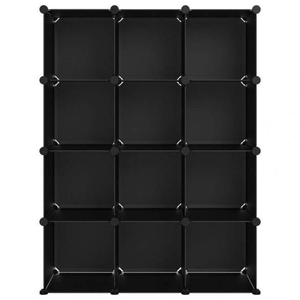 fekete polipropilén tárolókocka 12 db kockával
