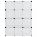 átlátszó PP tárolókocka-rendszerező 12 kockával és ajtókkal