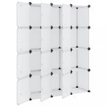 átlátszó PP tárolókocka-rendszerező 12 kockával és ajtókkal