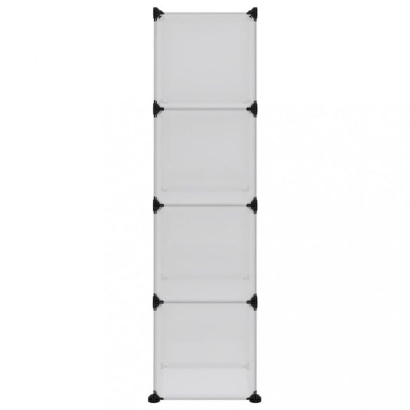 átlátszó PP tárolókocka-rendszerező 12 kockával és ajtókkal