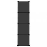 fekete polipropilén tárolókocka 12 db kockával és ajtókkal