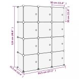 fekete polipropilén tárolókocka 12 db kockával és ajtókkal