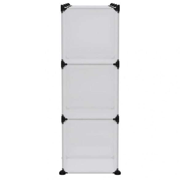 átlátszó PP tárolókocka-rendszerező 9 kockával és ajtókkal