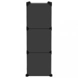 fekete polipropilén tárolókocka 9 db kockával és ajtókkal