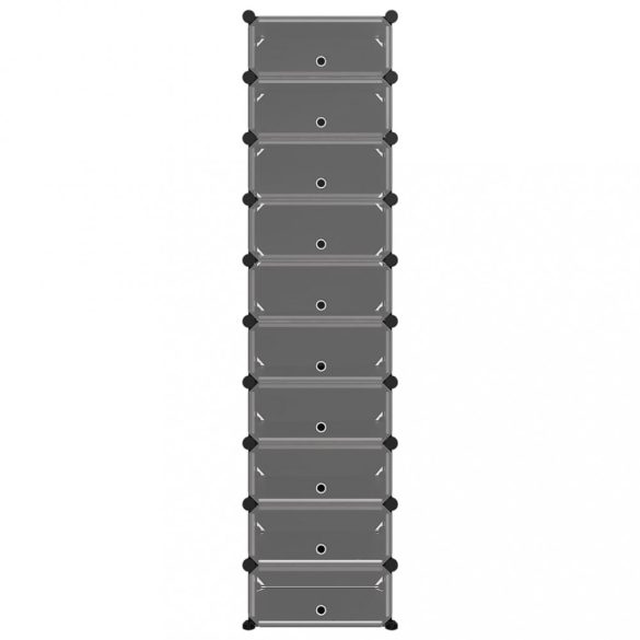 fekete polipropilén cipőtartó 44 x 32 x 174 cm