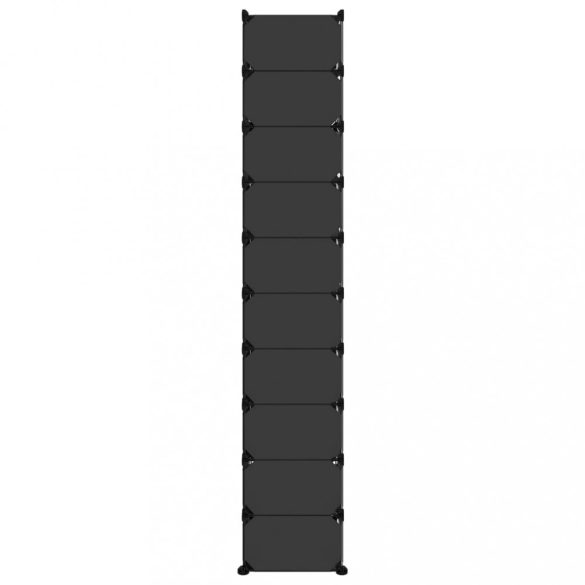fekete polipropilén cipőtartó 44 x 32 x 174 cm