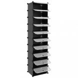 fekete polipropilén cipőtartó 44 x 32 x 174 cm