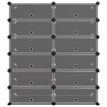 fekete polipropilén cipőtartó 94,5x36,5x106 cm