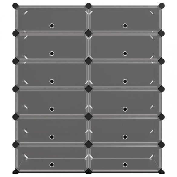 fekete polipropilén cipőtartó 94,5x36,5x106 cm