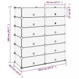 fekete polipropilén cipőtartó 94,5x36,5x106 cm