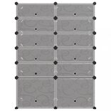 fekete polipropilén cipőtartó 94 x 37 x 125 cm