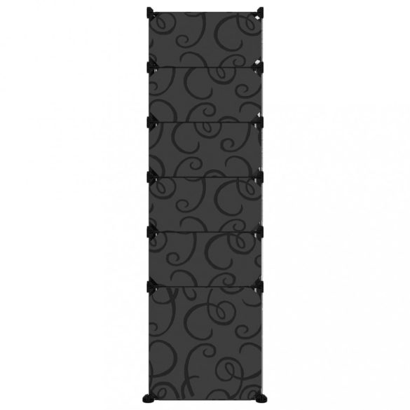 fekete polipropilén cipőtartó 94 x 37 x 125 cm